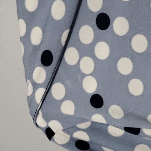 Ellen Tracy Jacket women's size medium Blue White Circles coverup topper‎ - Picture 14 of 15